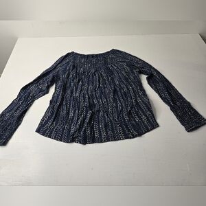 Navy Blue Patterned Women's Top